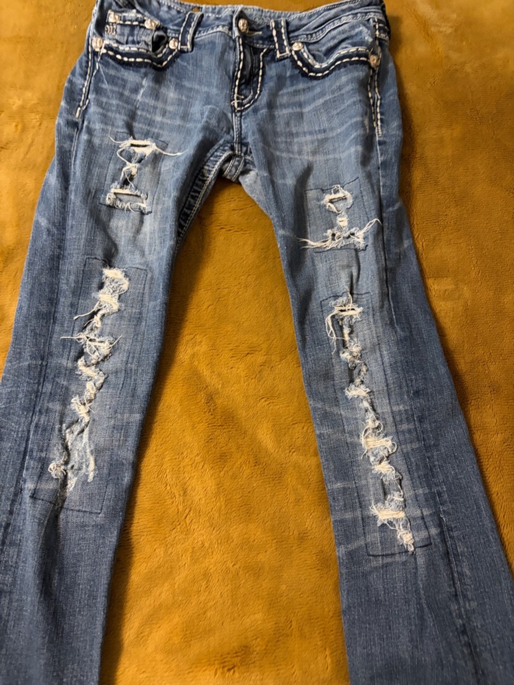 Miss Me Distressed Blue Straight leg jeans size 27 - JE5152T8R
